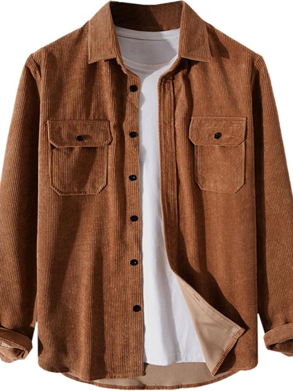 Unisex Plaid Flannel Shirt Jacket Button Down Long Sleeve Pocket Coat Outwear